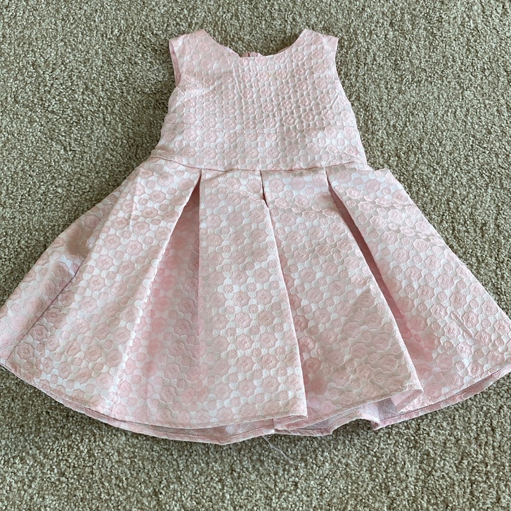 Dorissa Fancy Pink Pleate Dress